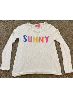 Lilly Pulitzer White Long-Sleeve 'SUNNY' Knit Top Sweatshirt long sleeve